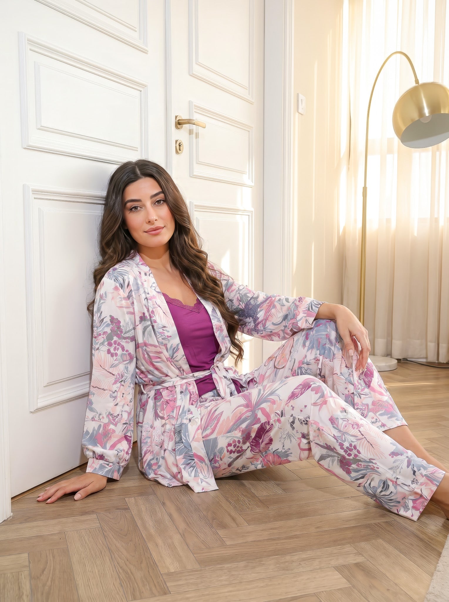 "Orchid Dream" 3Pcs Pajama Set