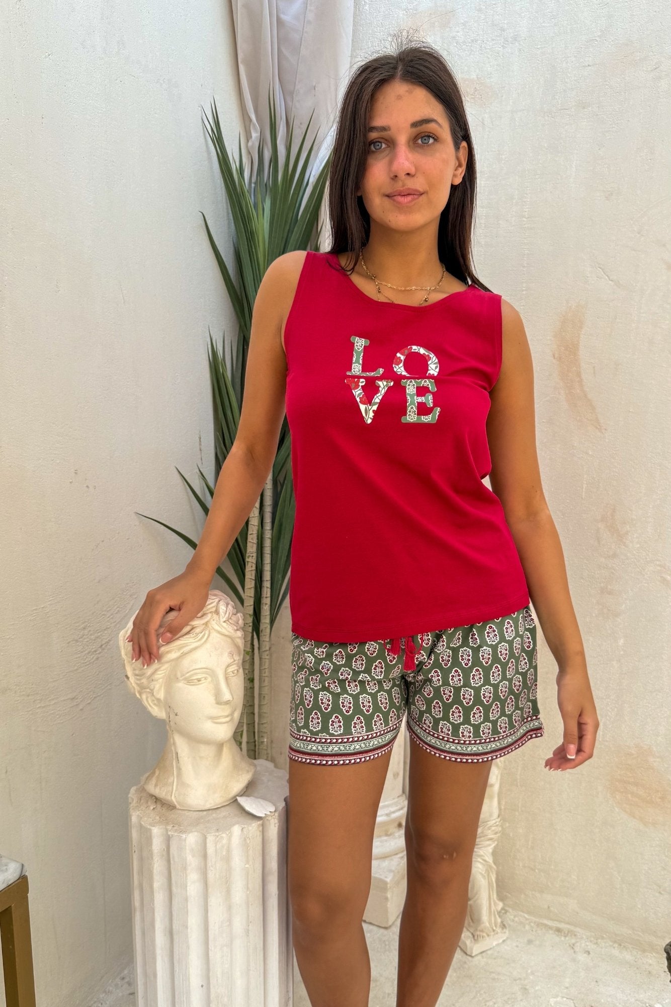 "love" Pajama Shorts