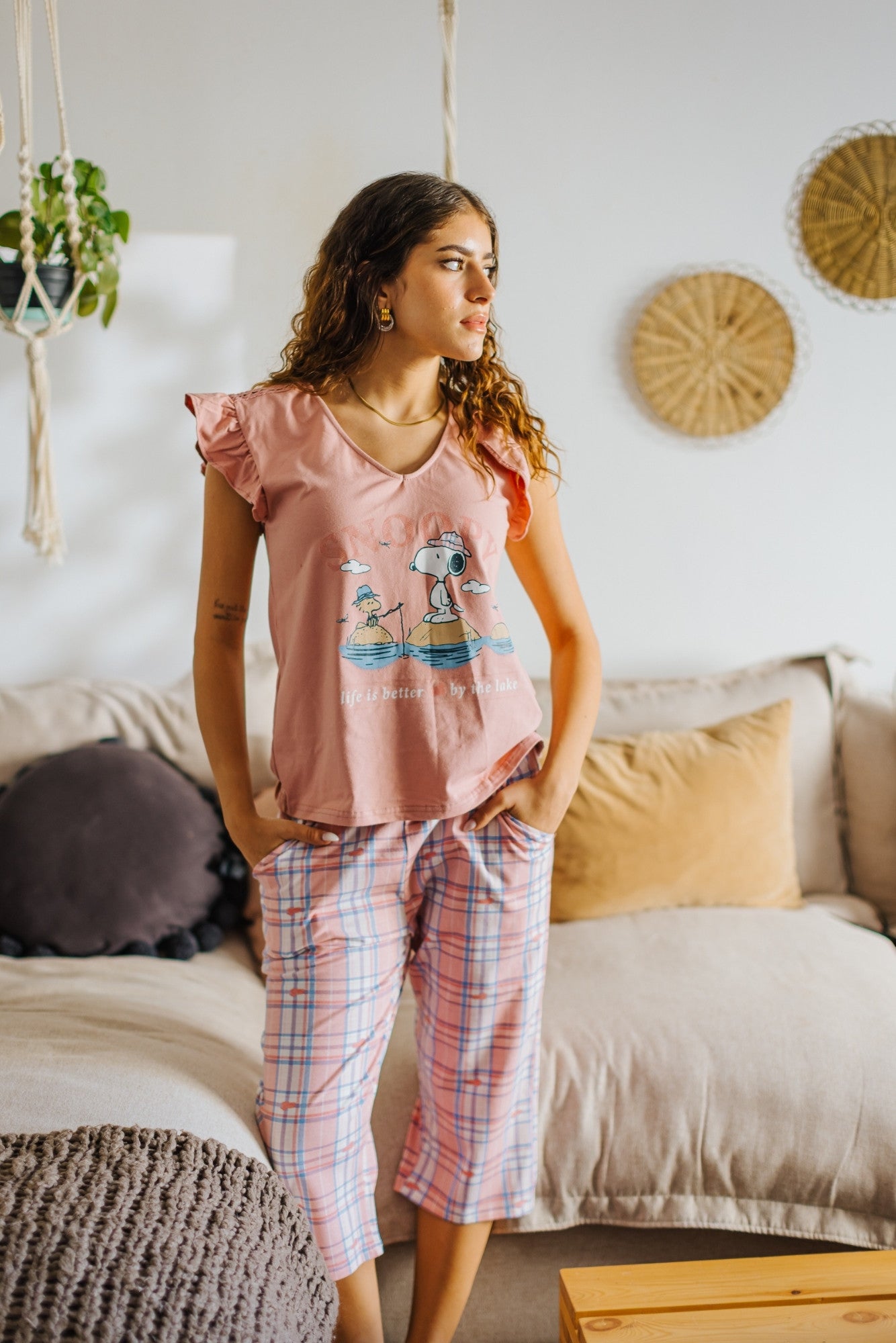 Snoopy Bermude Pajama Set