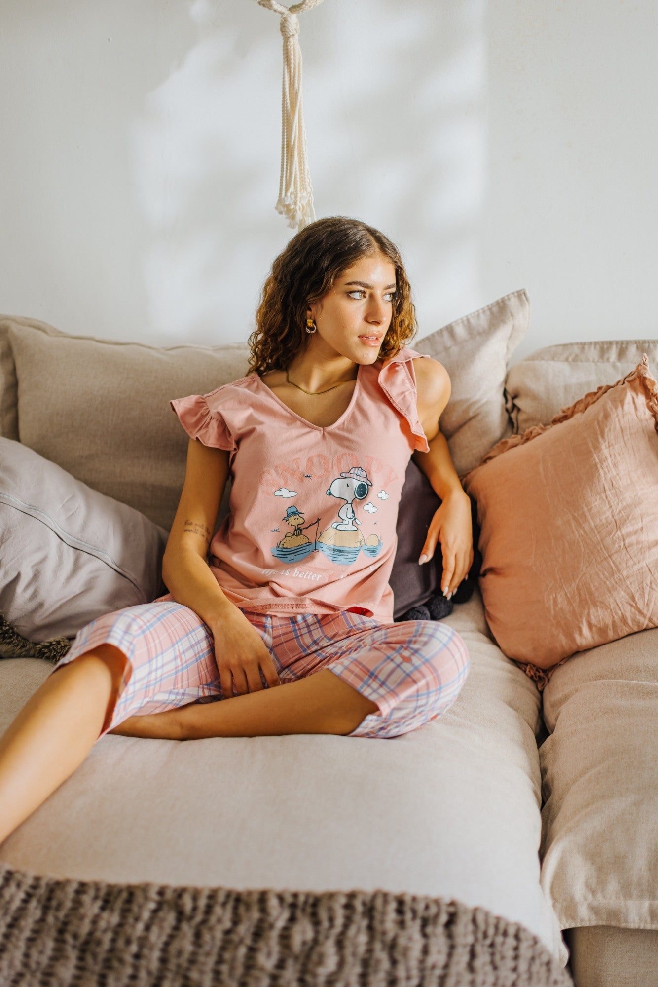 Snoopy Bermude Pajama Set