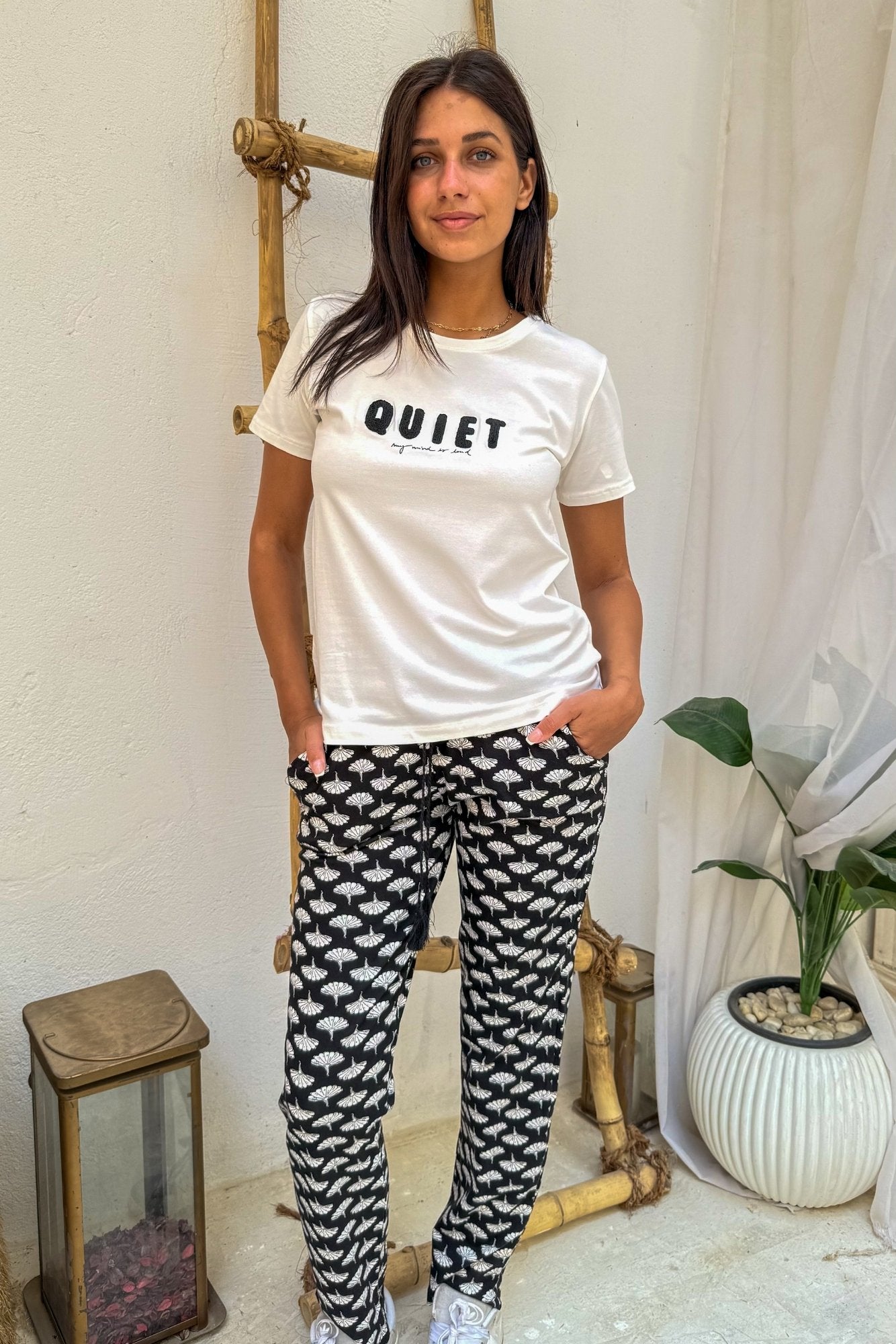 "Quiet"Pajama Set