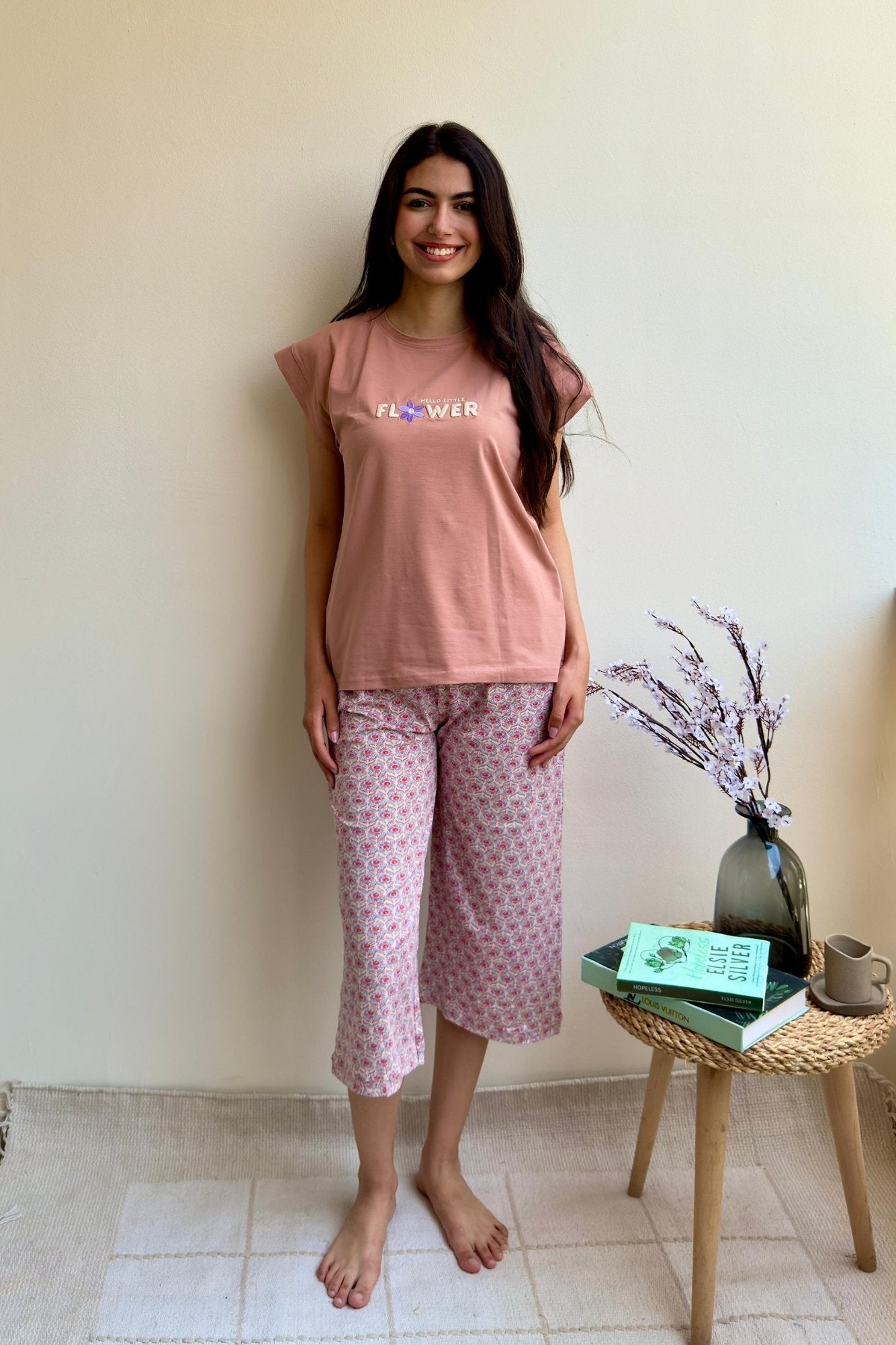"Little Flower" Bermuda Pajama Set