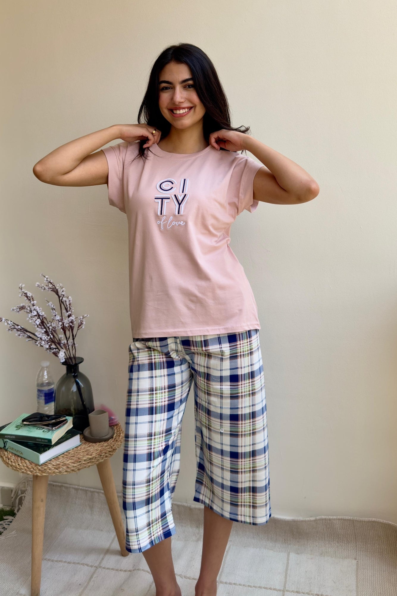 "City Of Love" Bermuda Pajama Set
