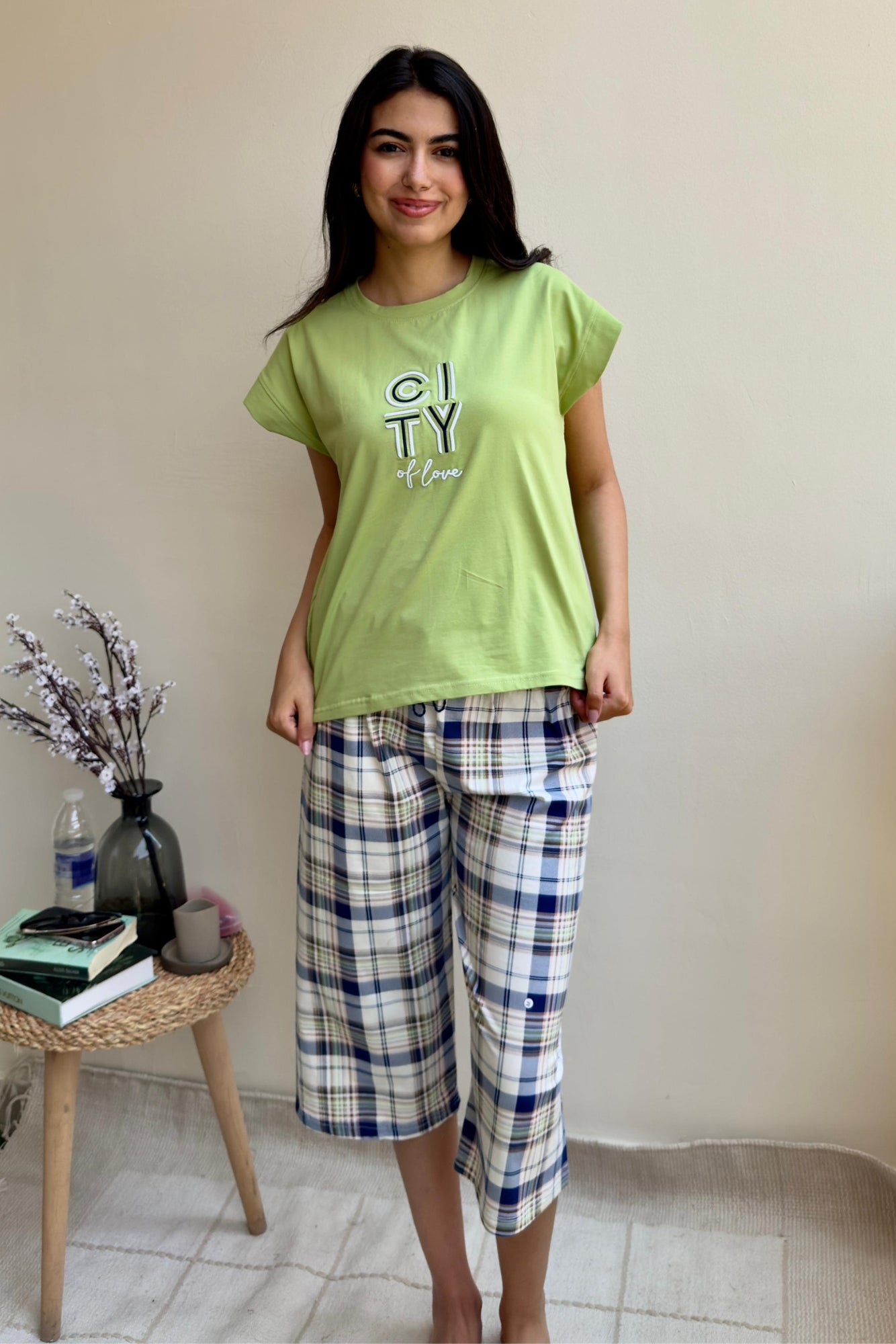 "City Of Love" Bermuda Pajama Set