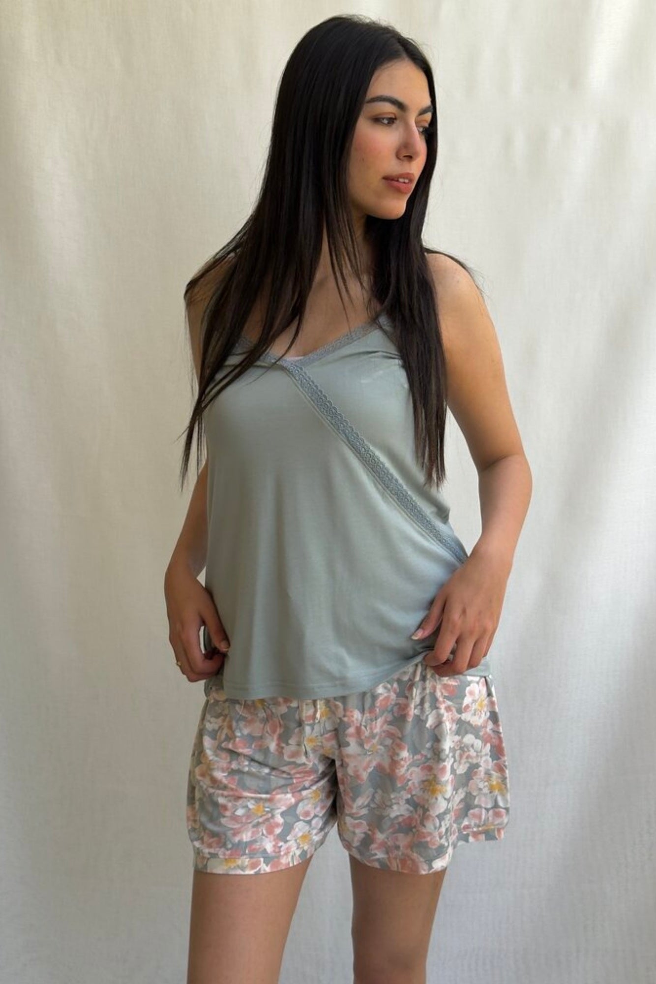 Gray Pajama Shorts