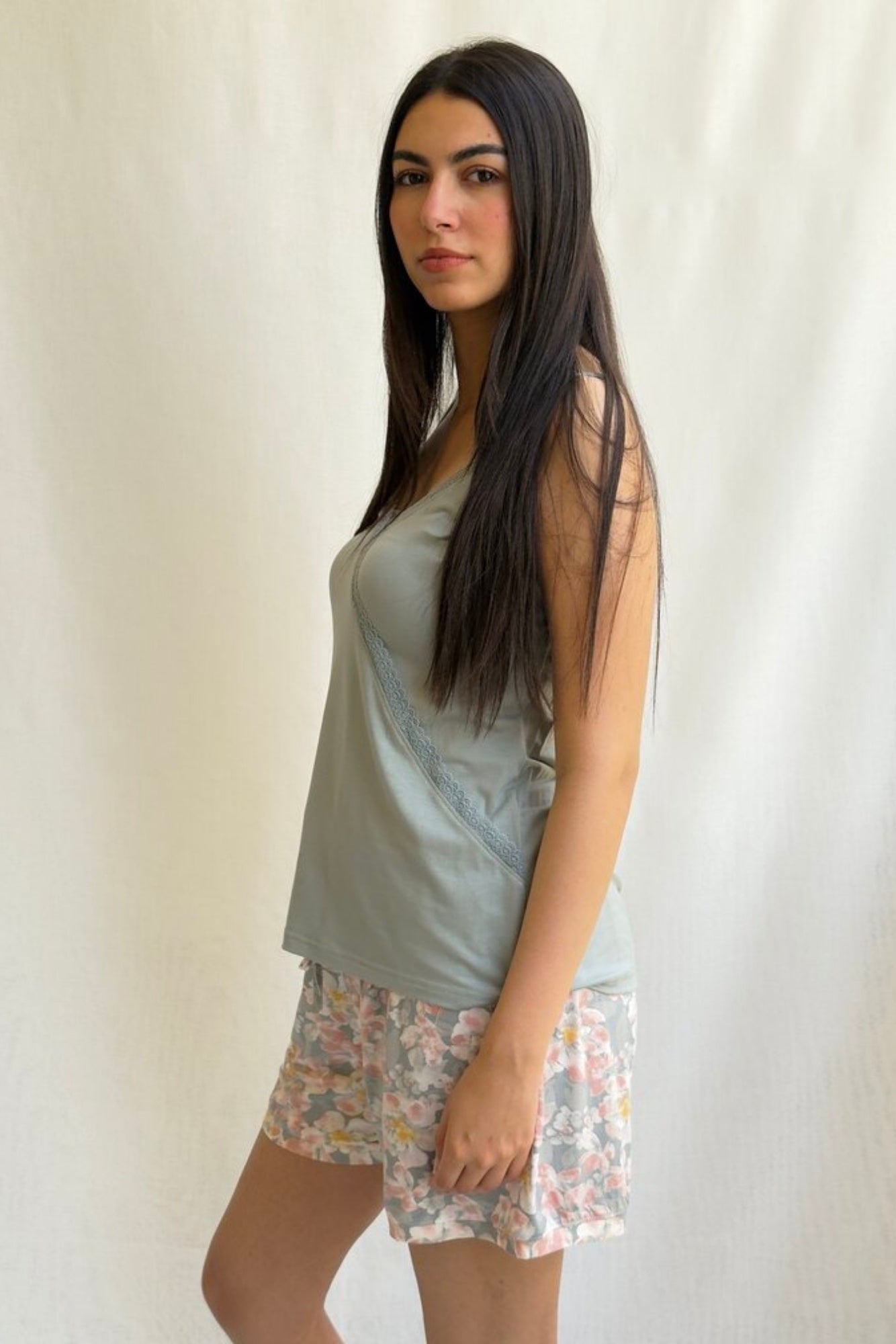 Gray Pajama Shorts