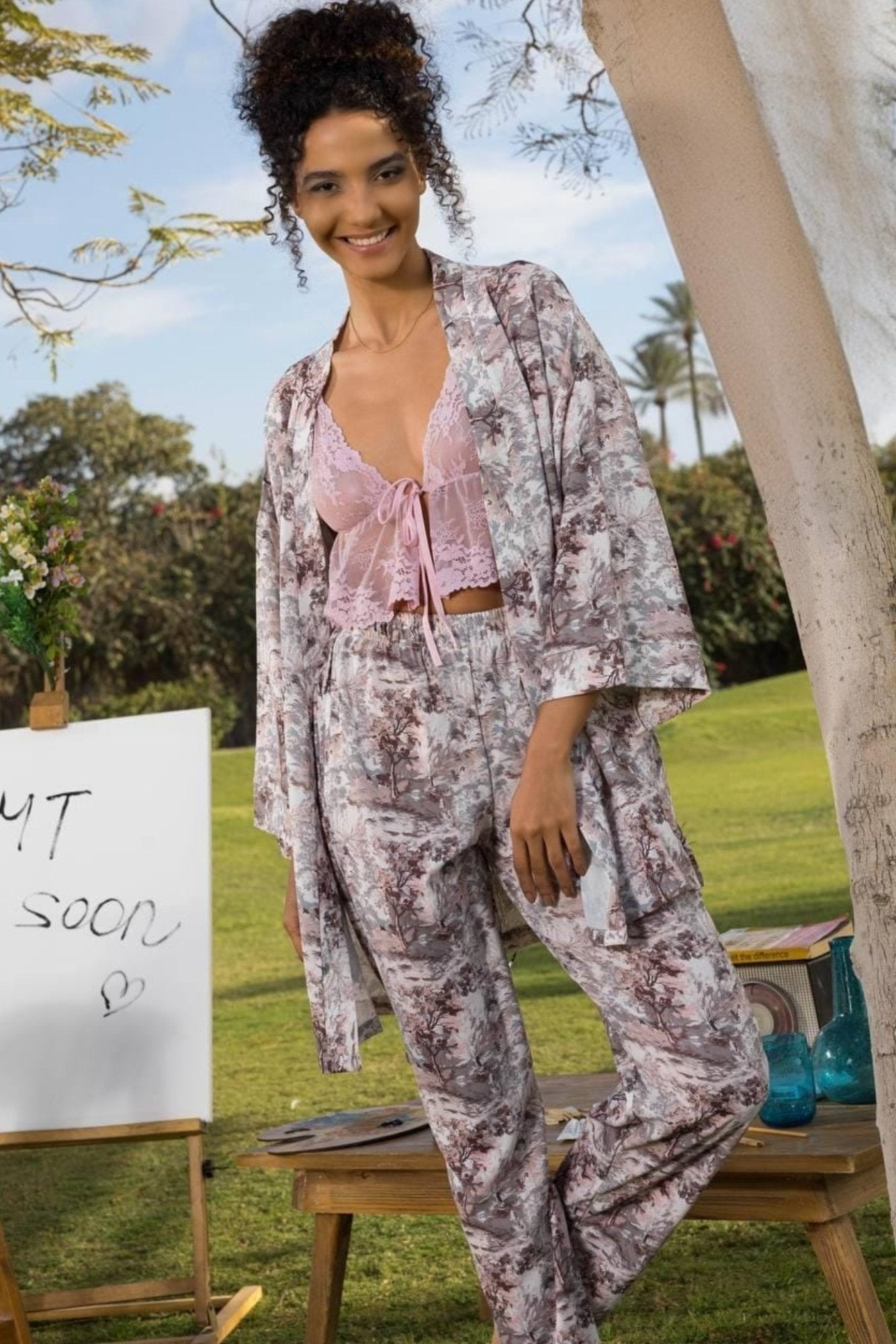 PETAL BLISS 3PCS Pajama set
