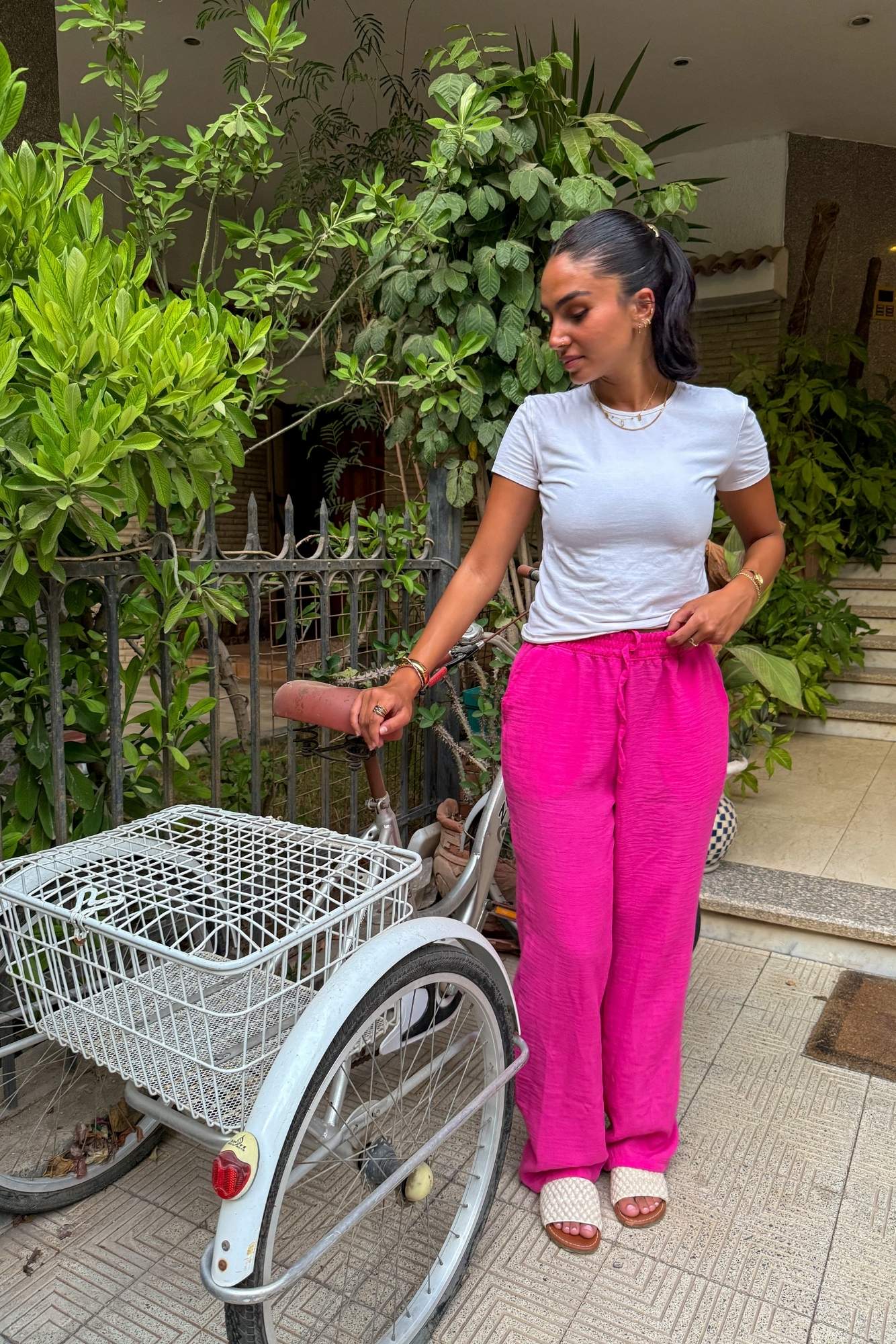 Fuchsia Linen Pants