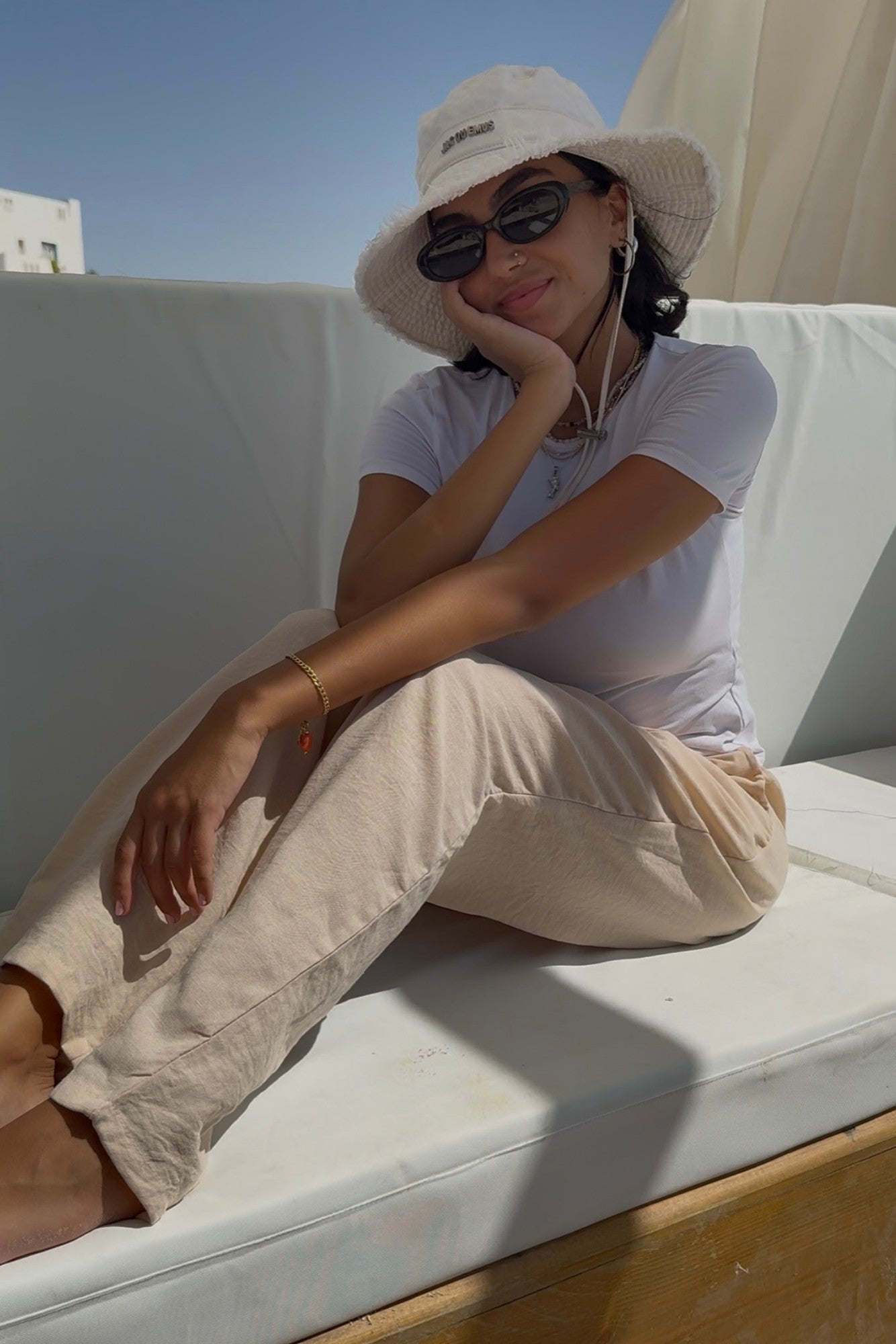 Beige Linen Pants