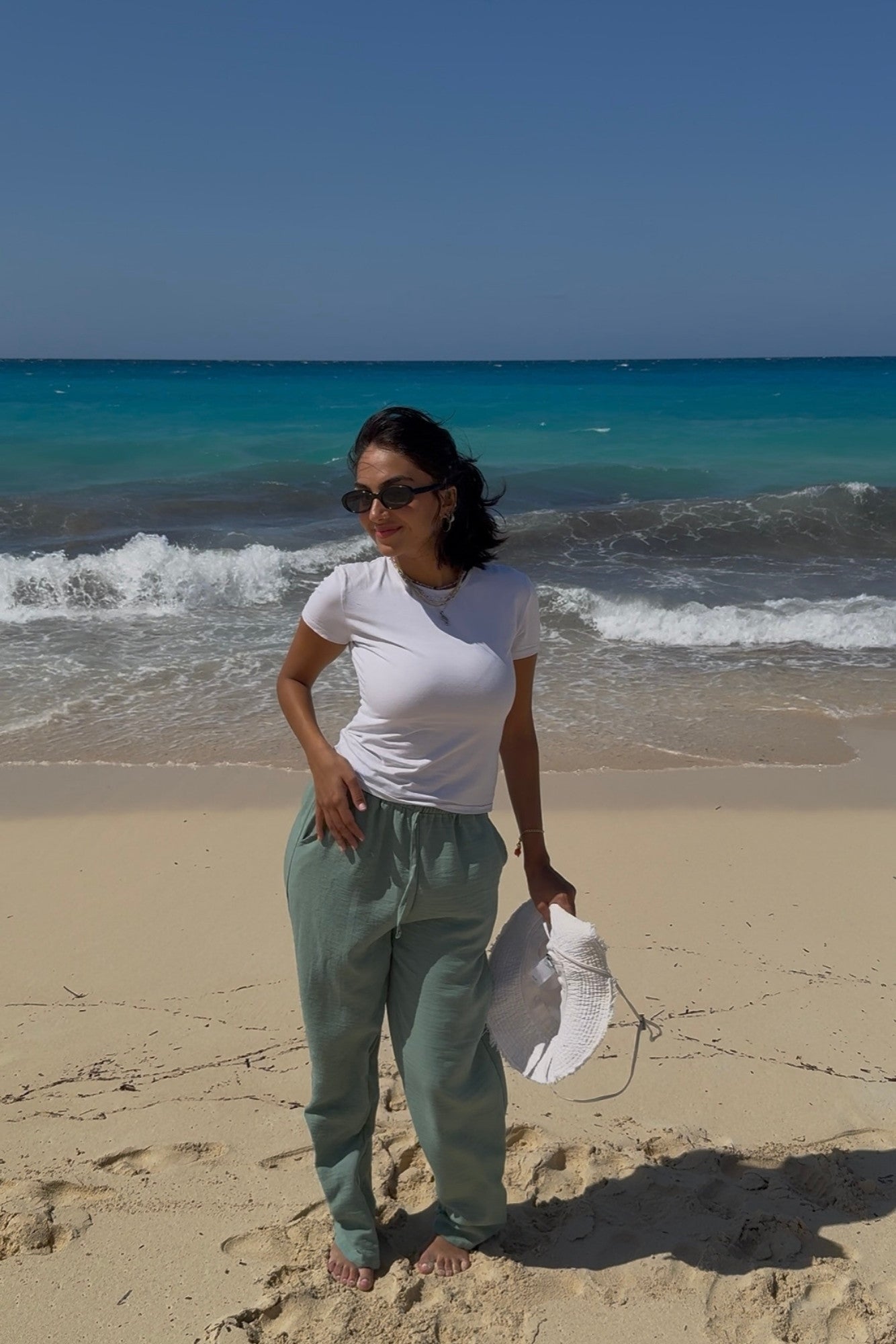 Mint-Green Linen Pants