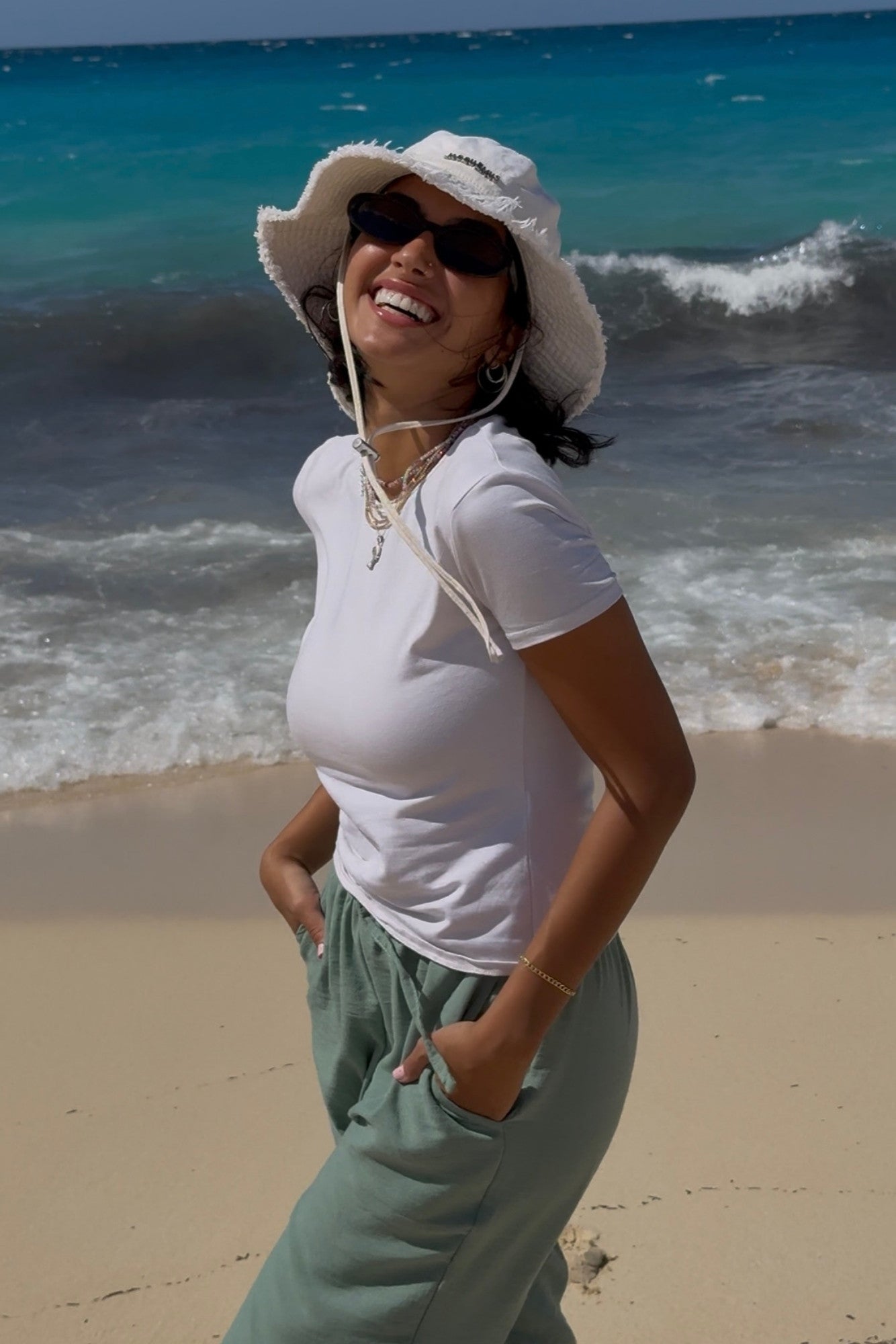 Mint-Green Linen Pants