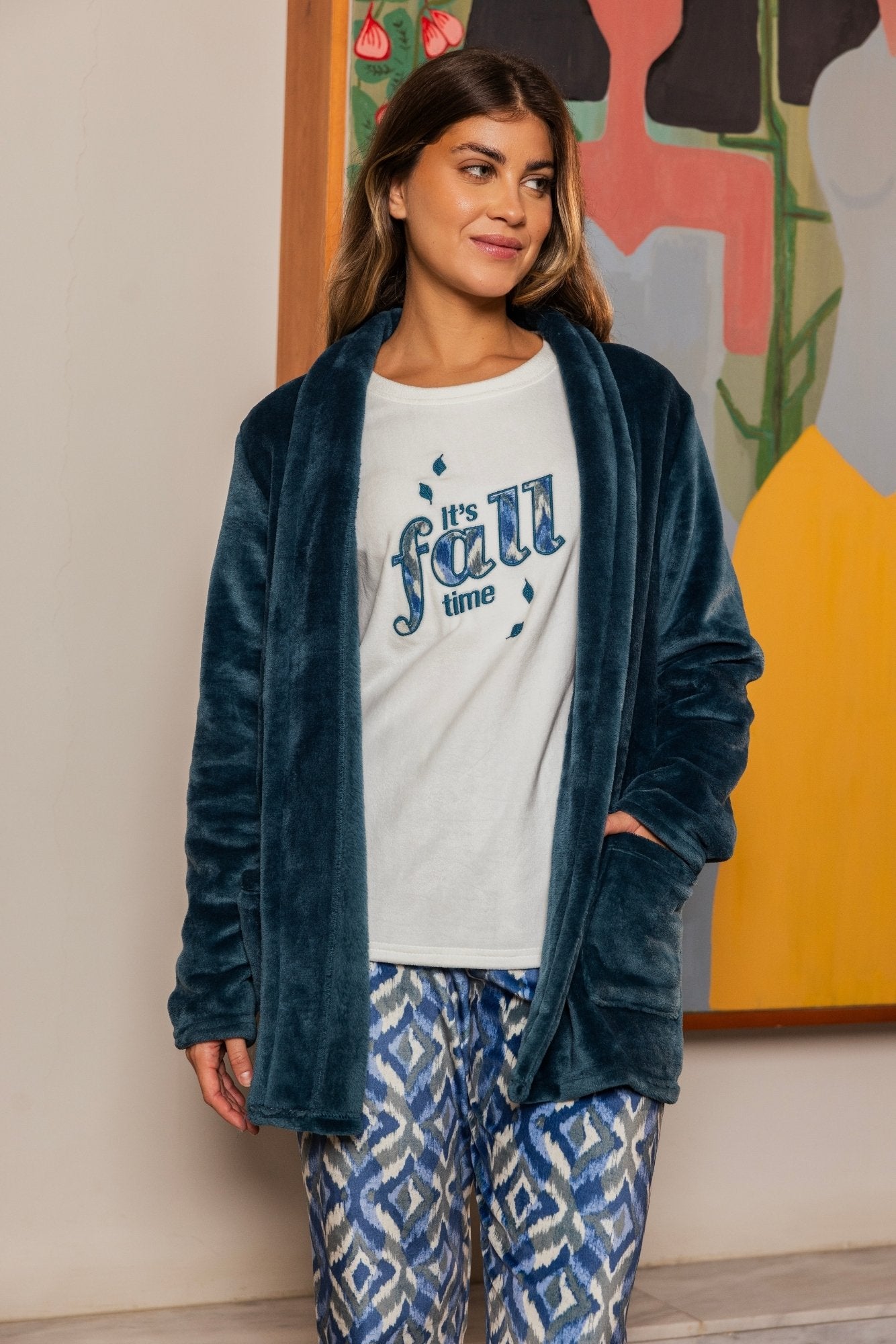 "FALL" 3Pcs Pajama Set