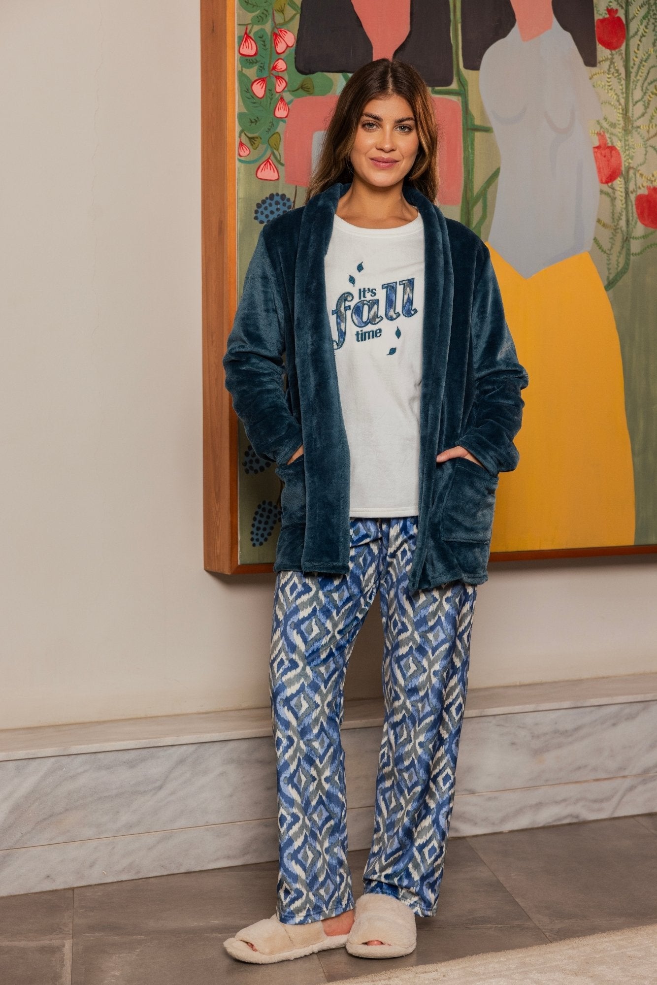 "FALL" 3Pcs Pajama Set