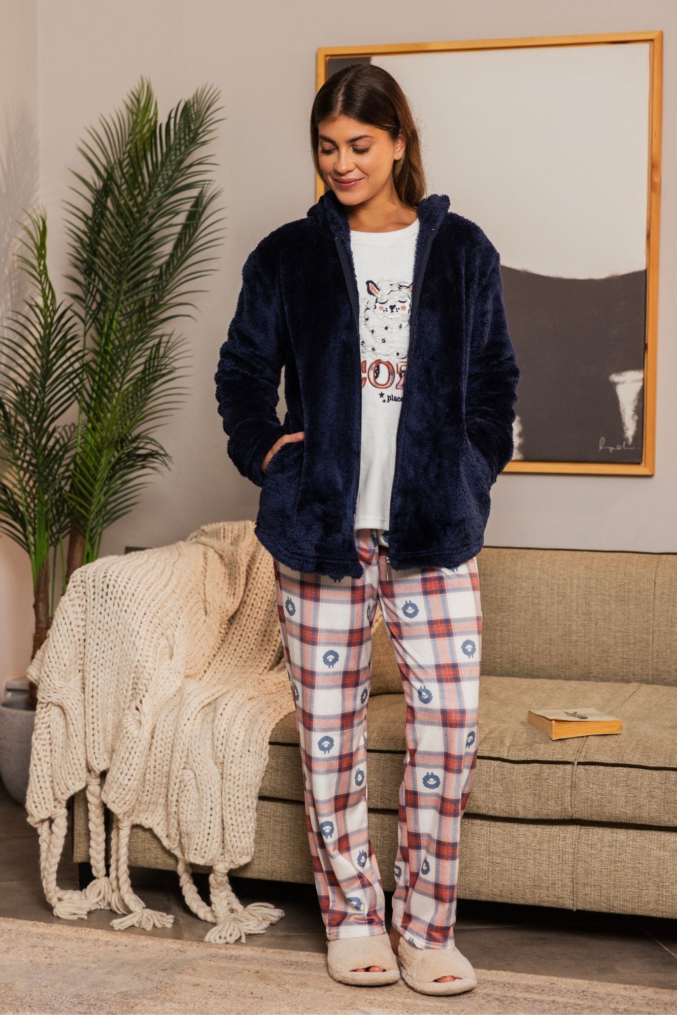"COZY" 3Pcs Pajama Set