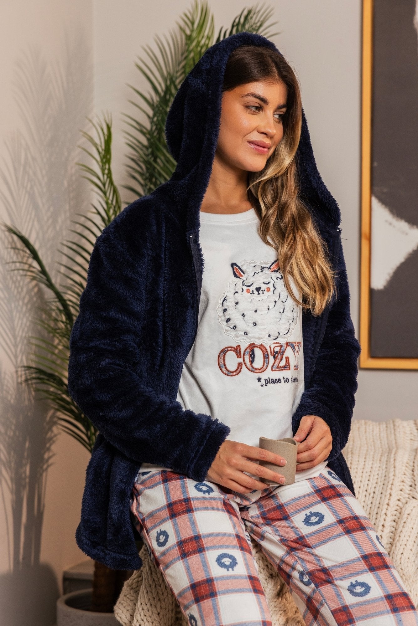 "COZY" 3Pcs Pajama Set