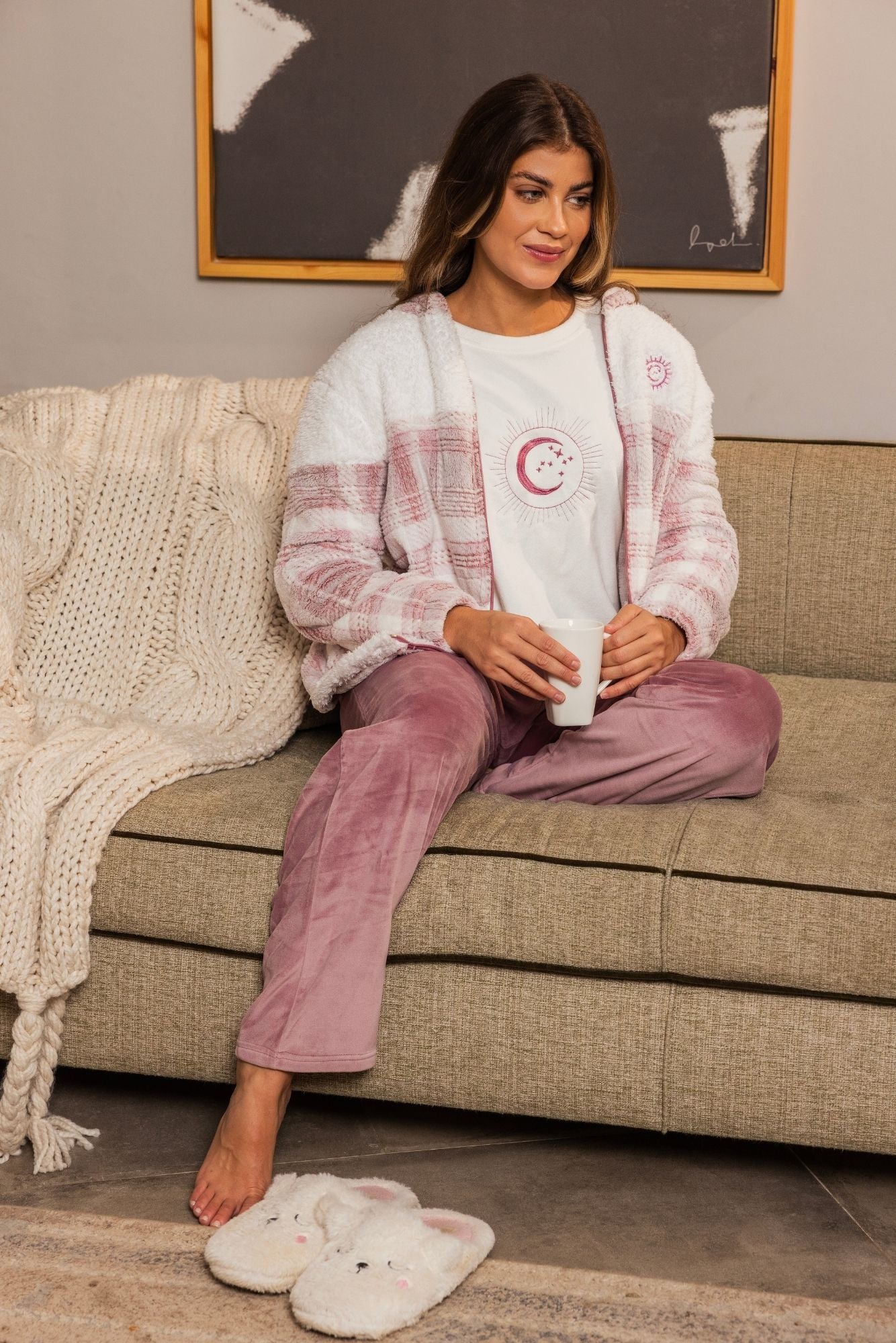 "MOON" 3Pcs Pajama Set