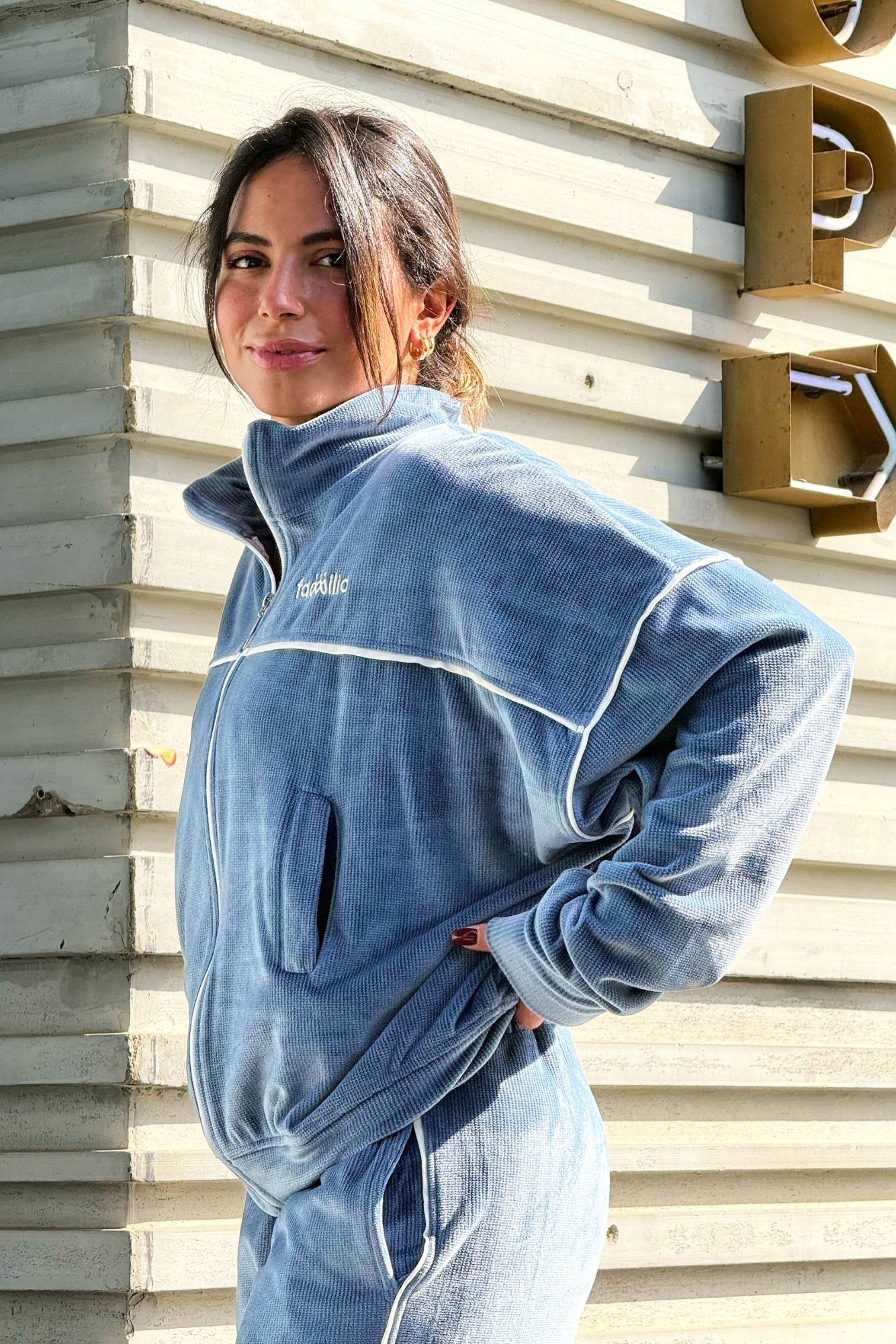 Velvet Zipper Pajama Set