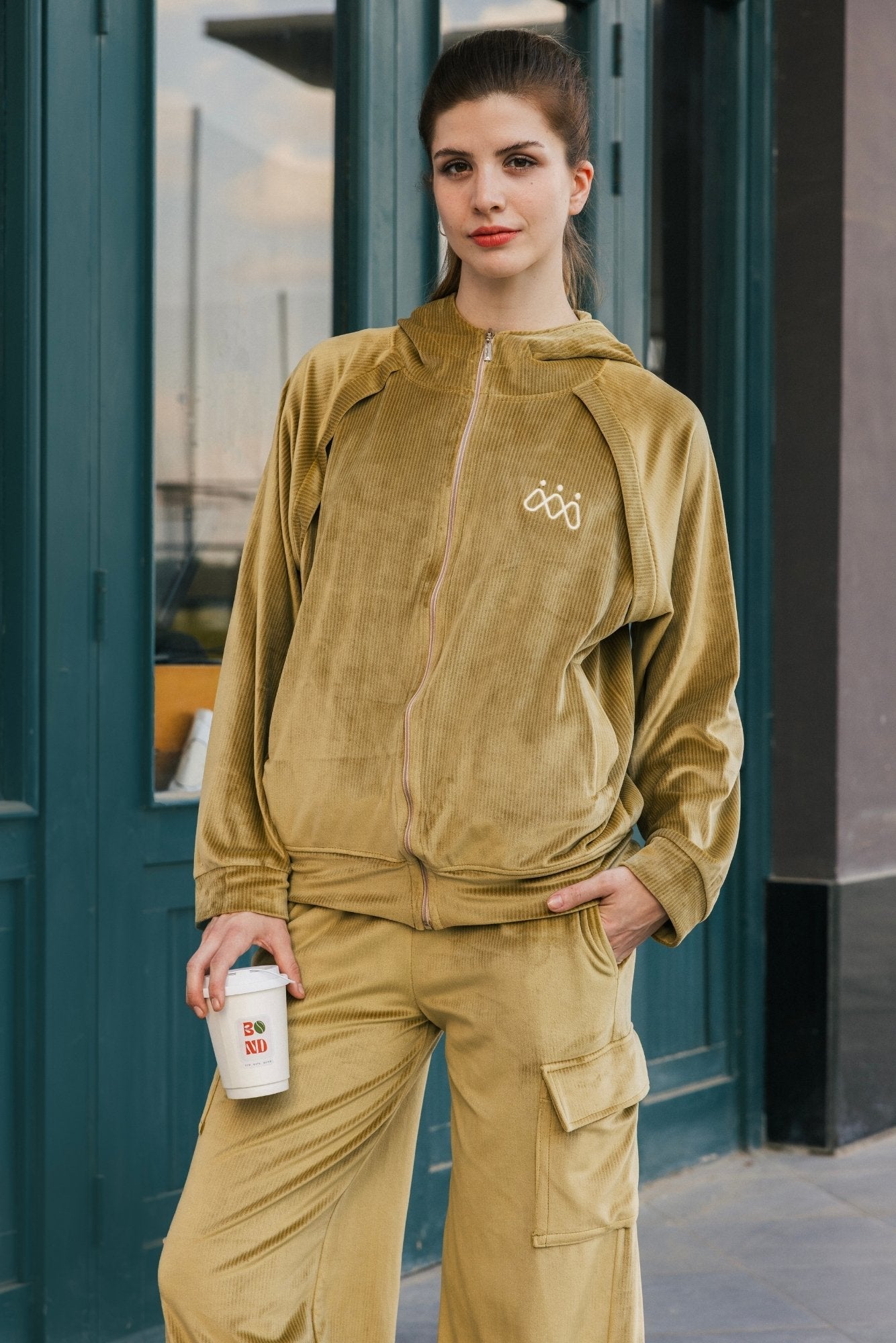 Olive Green Velvet Pajama Set