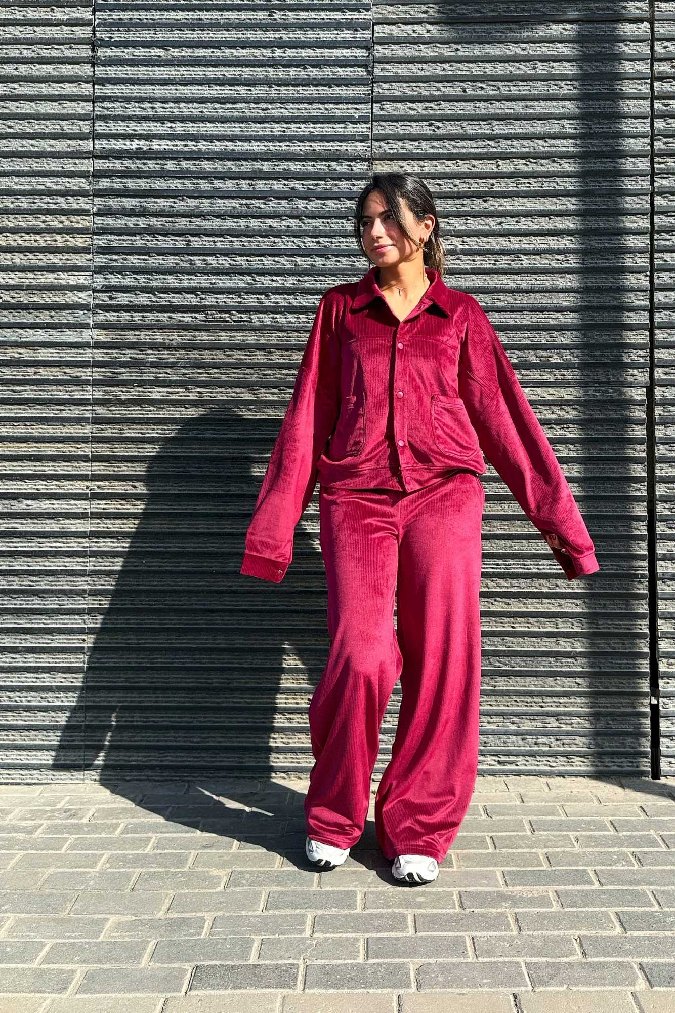 Burgundy Velvet Pajama Set