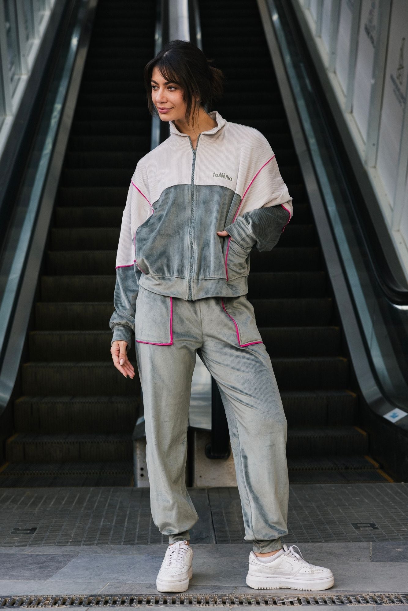 Gray Velvet Pajama Set