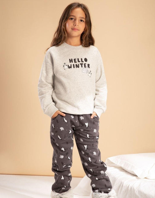 Girls' "HELLO WINTER" Pajamas