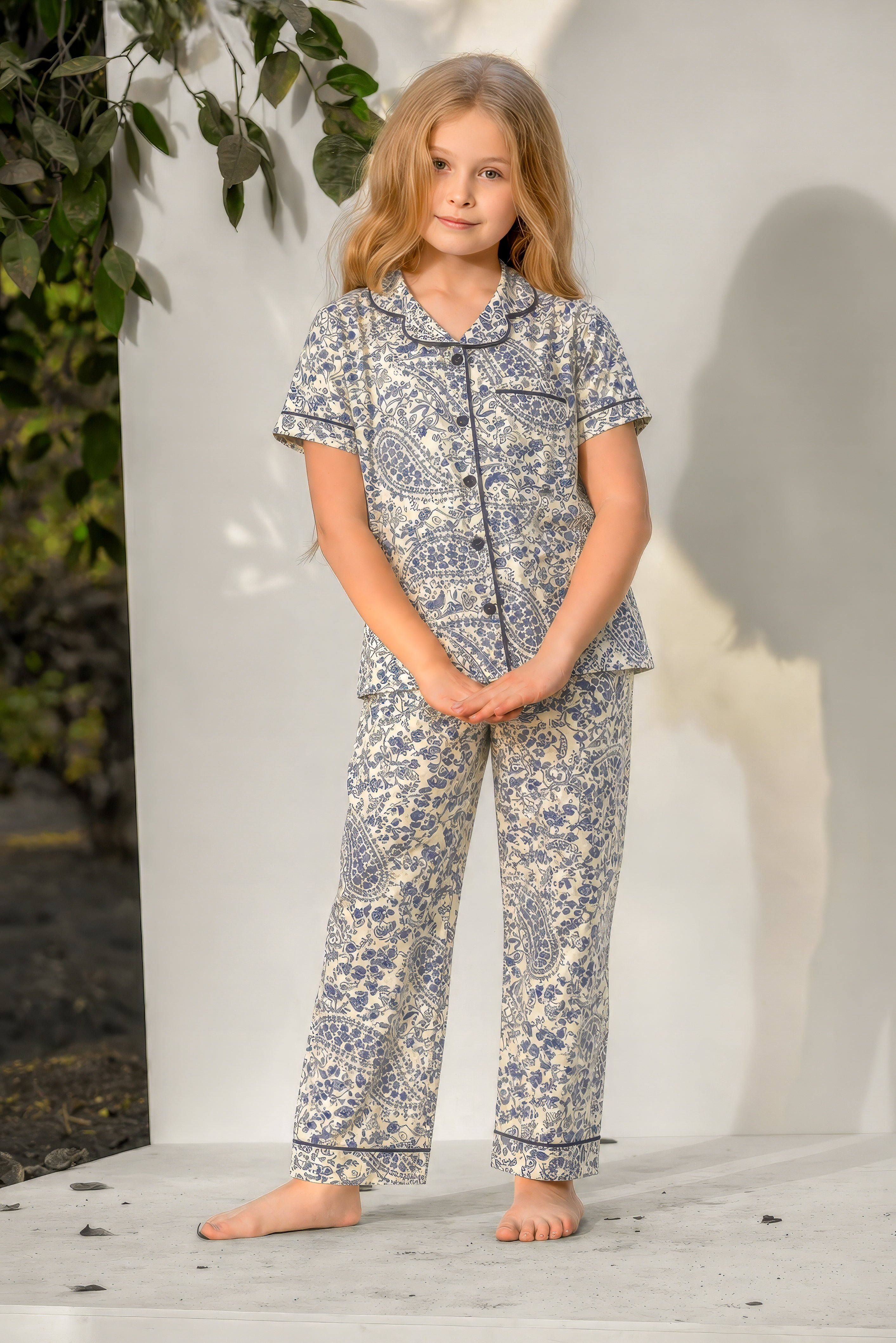 "Blue Paisley" Pajama Set