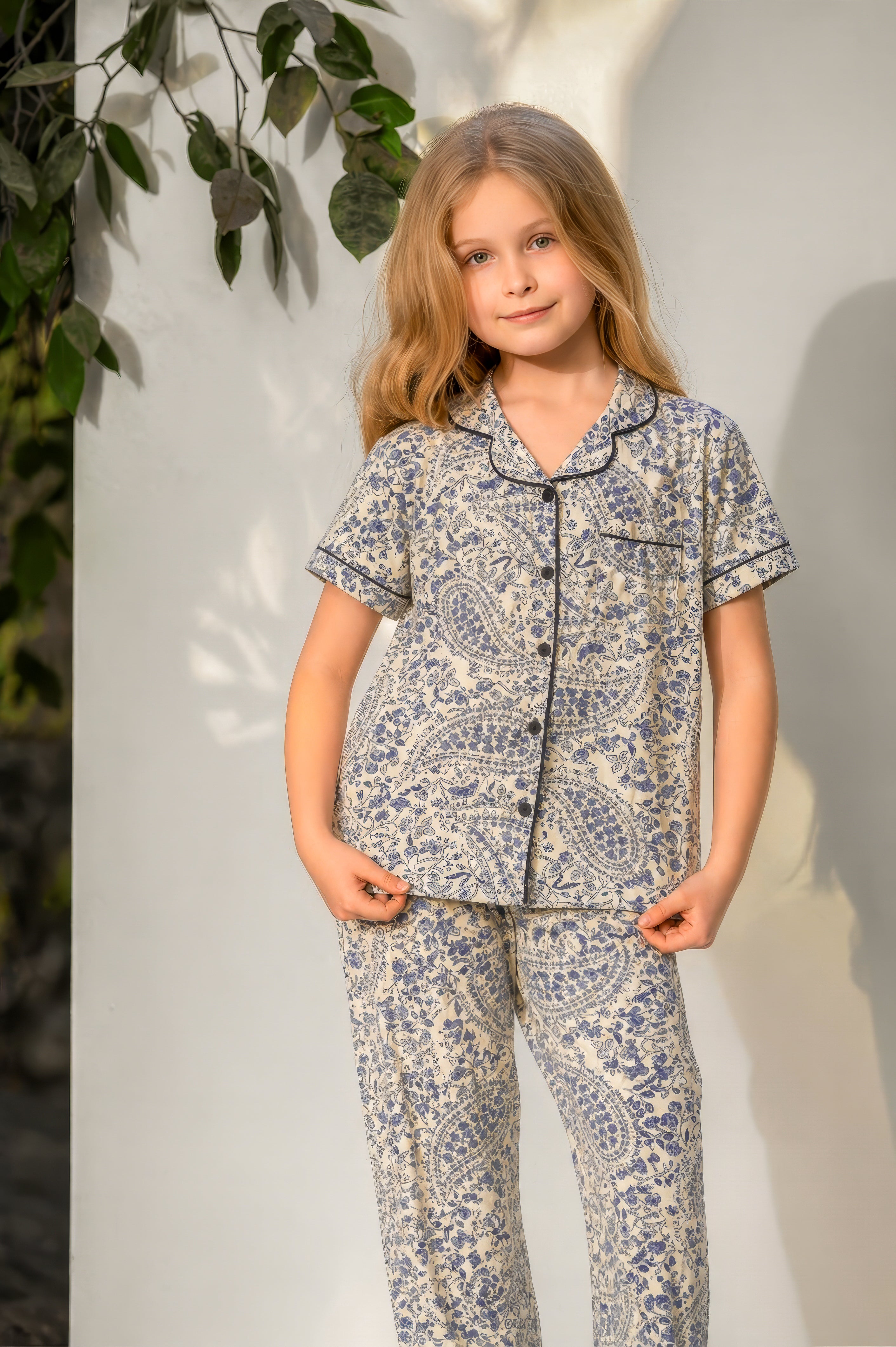 "Blue Paisley" Pajama Set