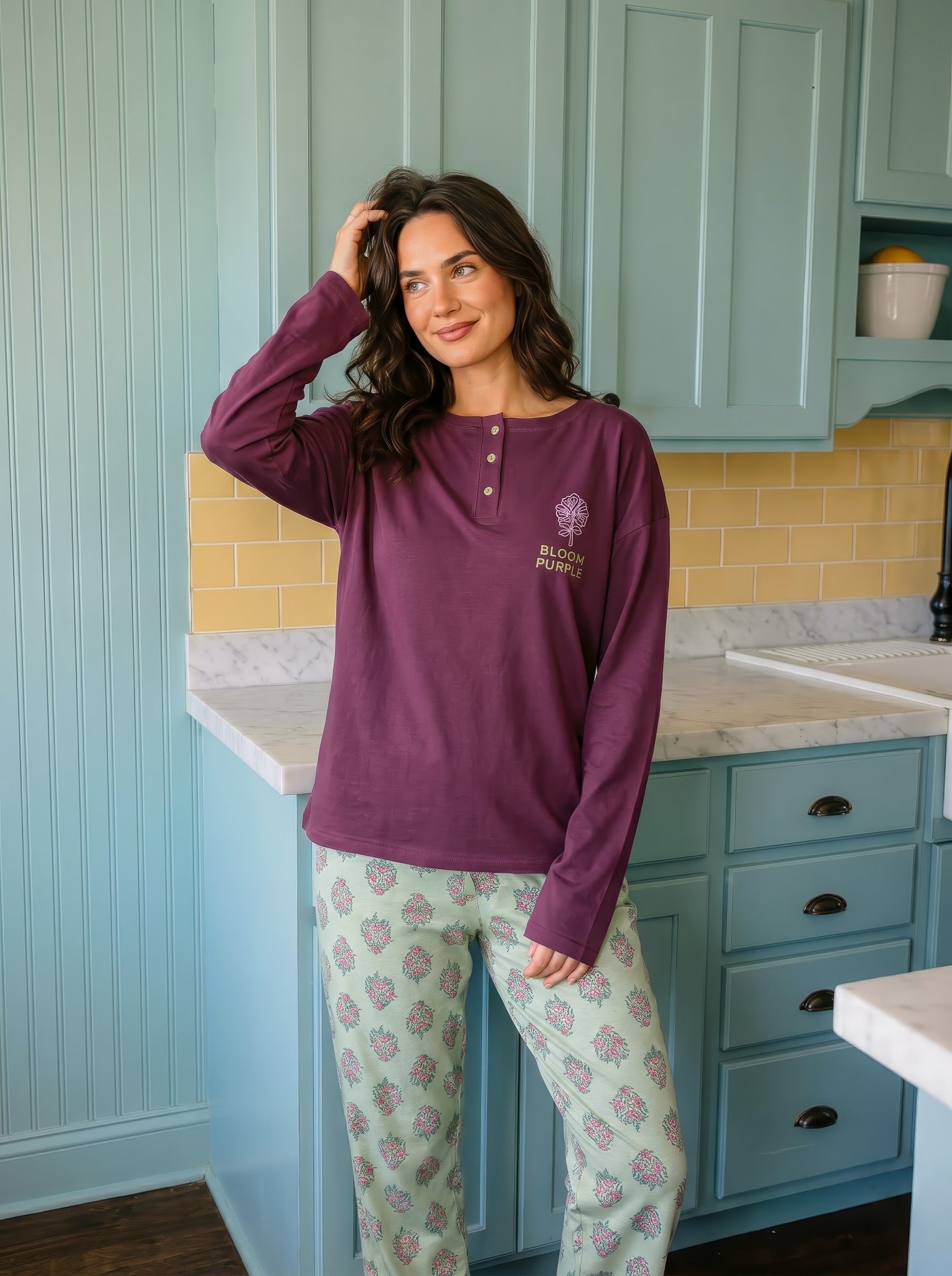"Bloom Purple" Pajama Set