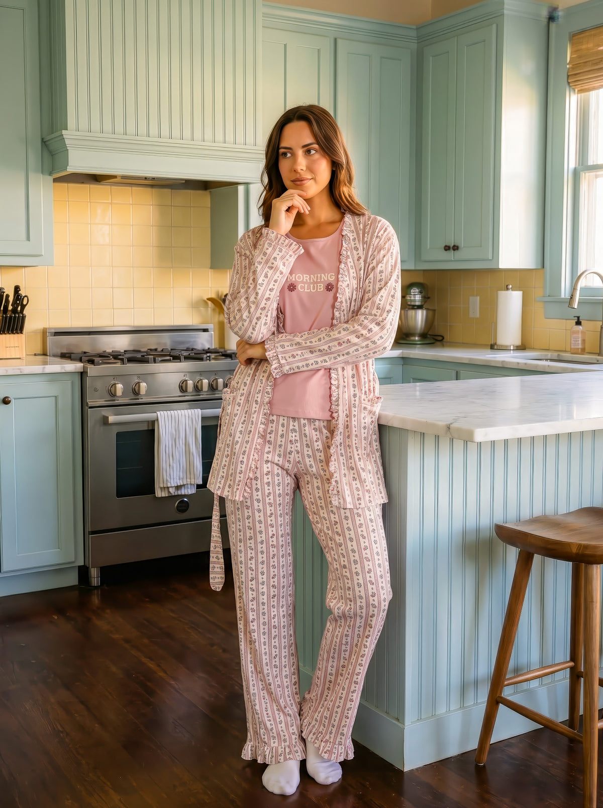 "Morning Club" 3Pcs Pajama Set