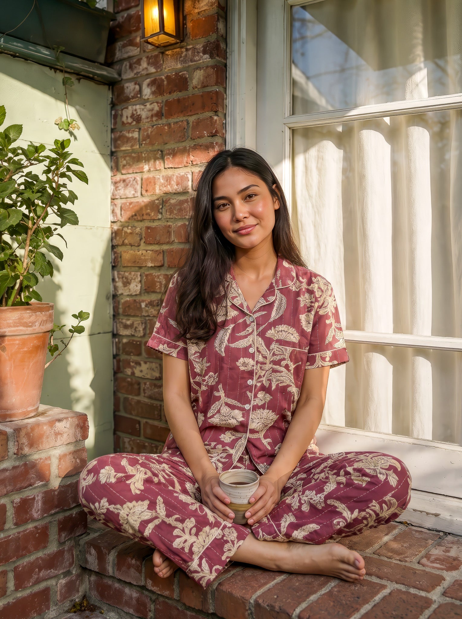"Mellow" Buttoned Pajama set