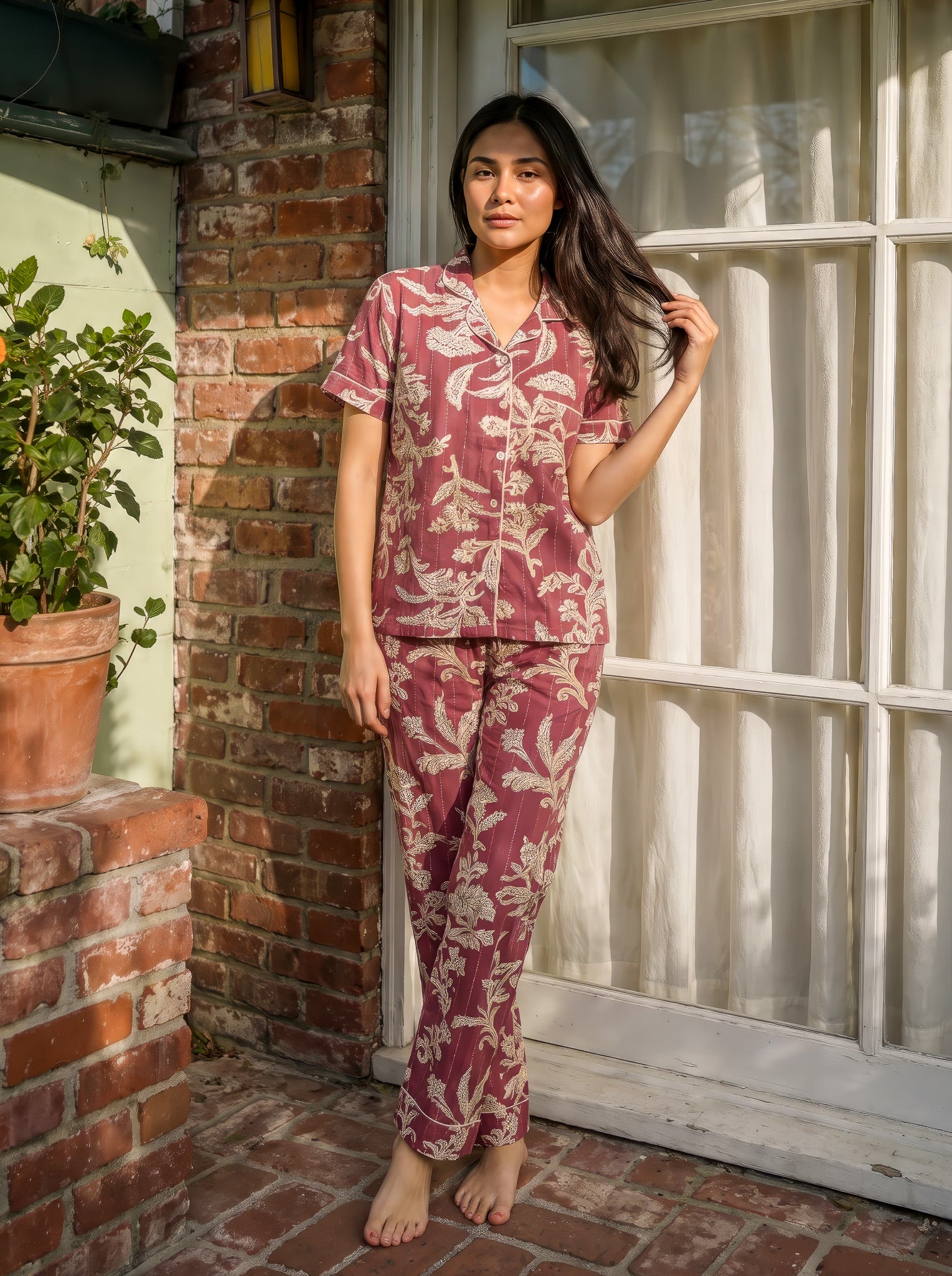 "Mellow" Buttoned Pajama set