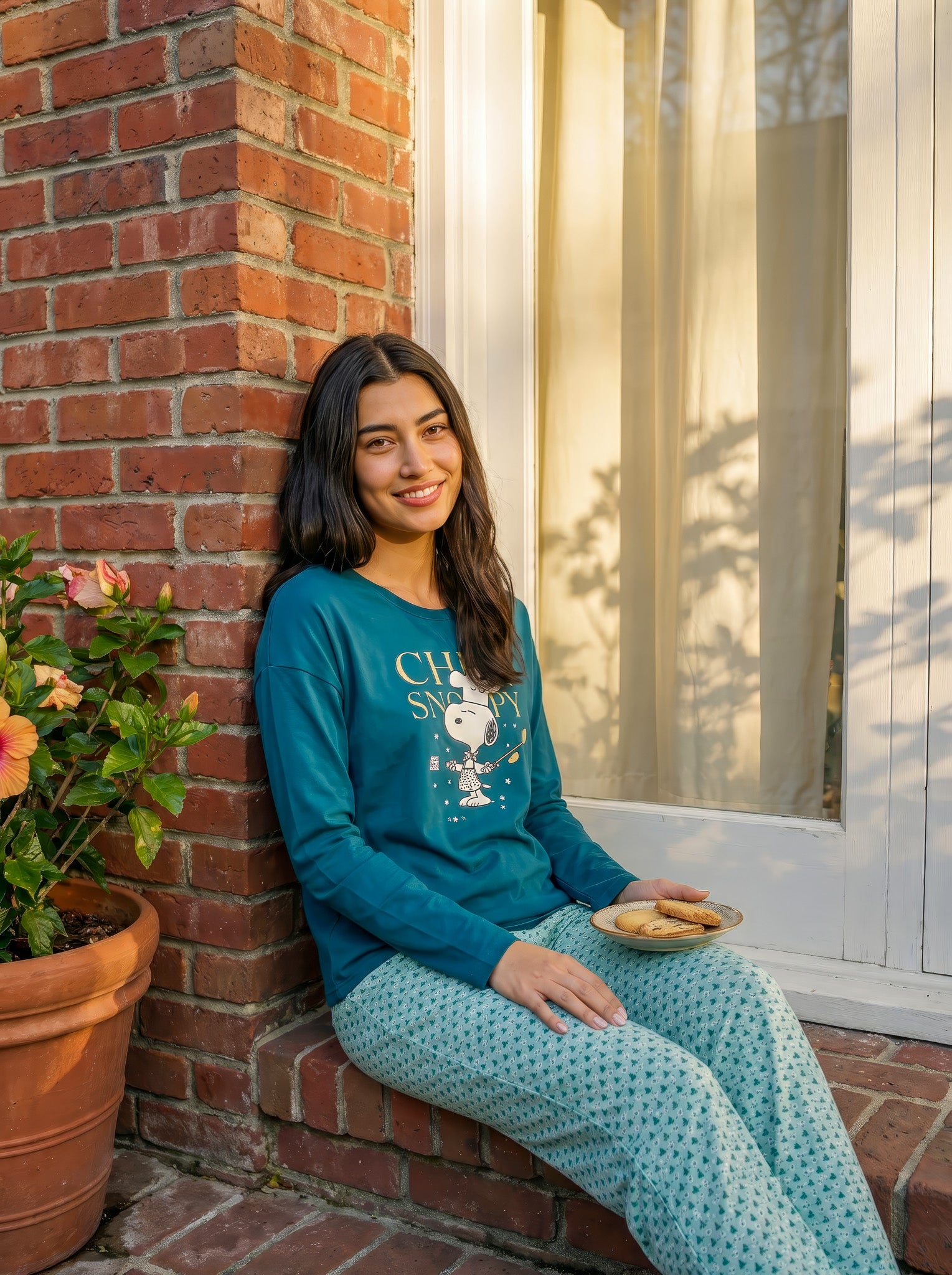 "Chez Snoopy" Pajama Set