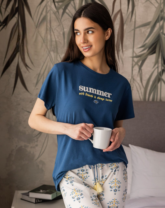 Summer with friends half-sleeved pajamas