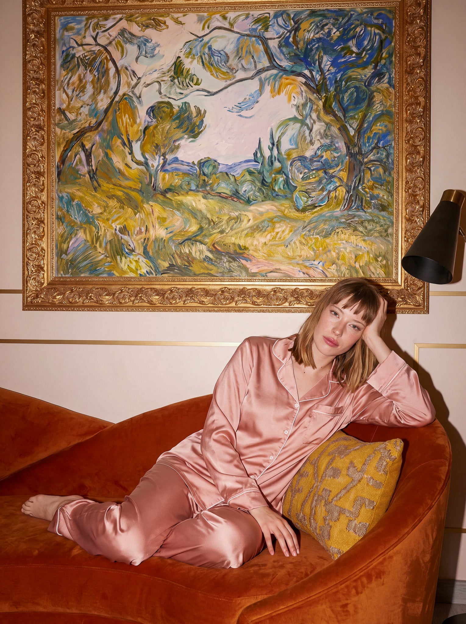 Blush Satin Pajama set