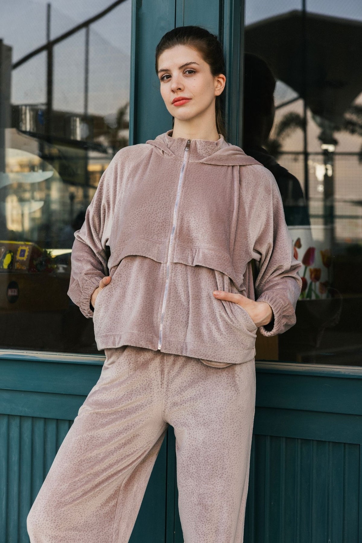 Velvet Zipper Pajama Set