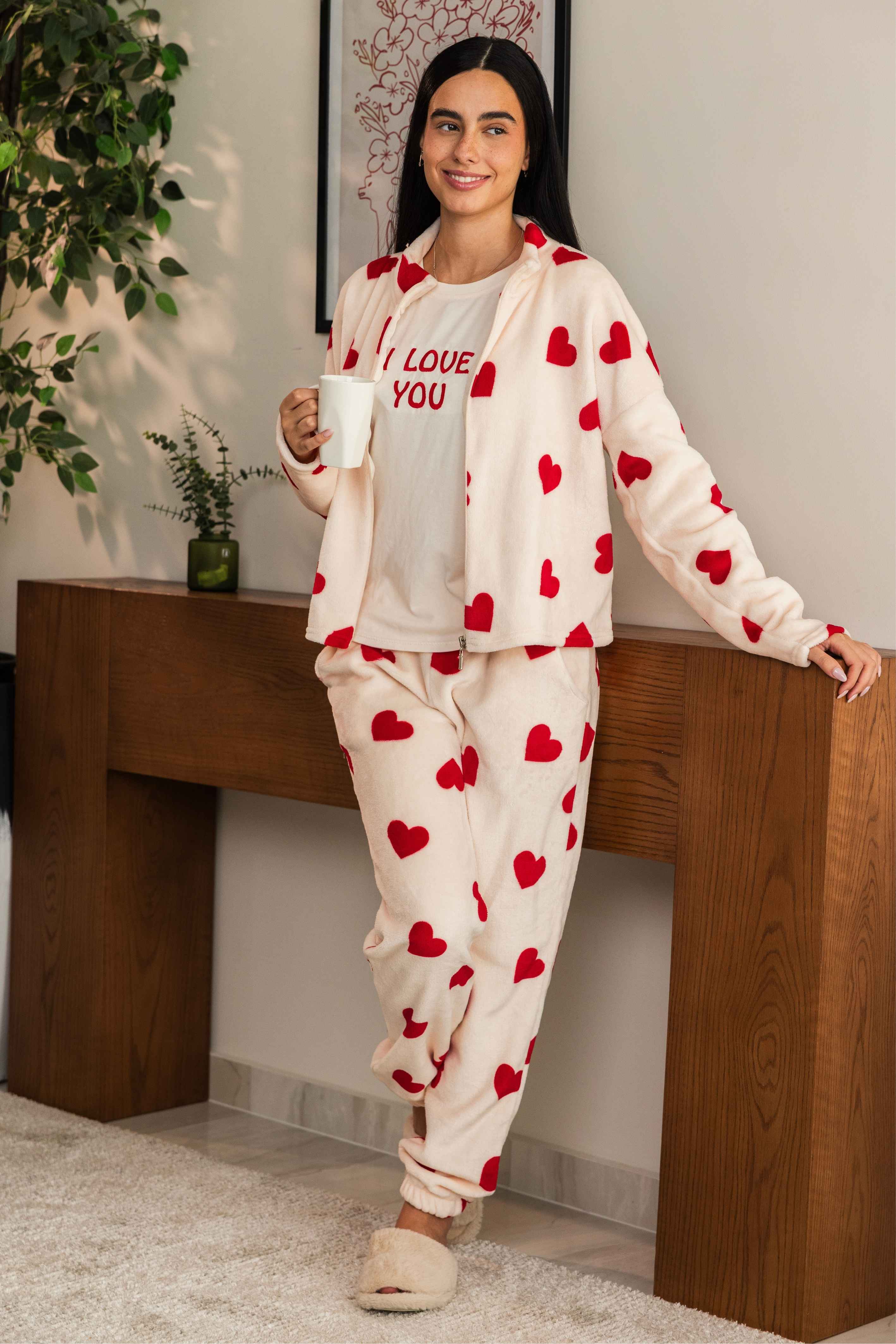 "Love You" 3Pcs Pajama Set