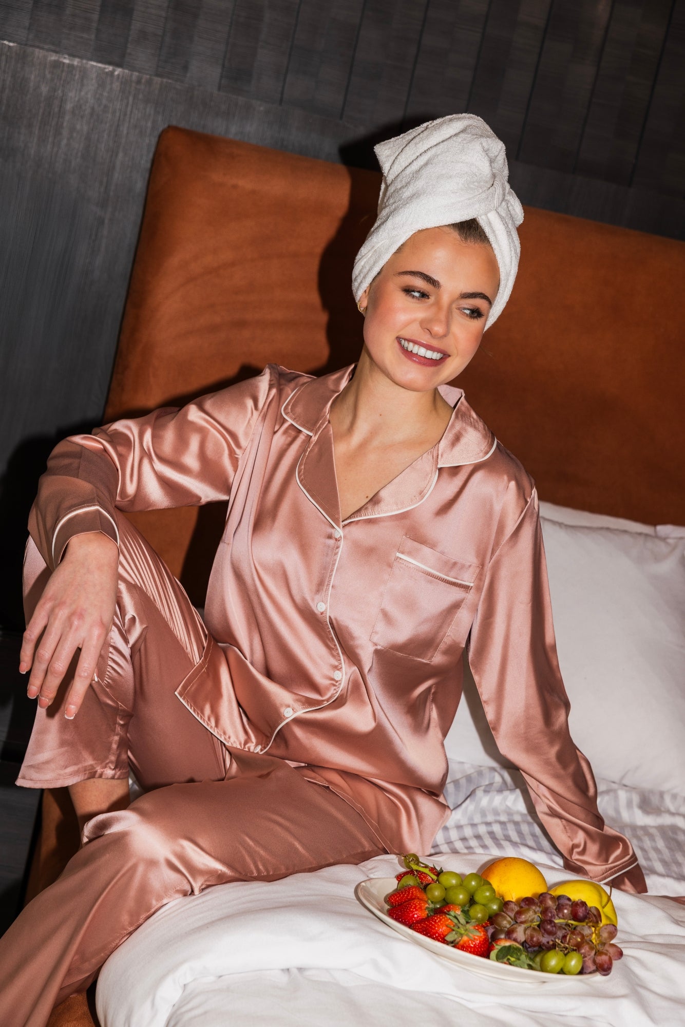 Blush Satin Pajama set
