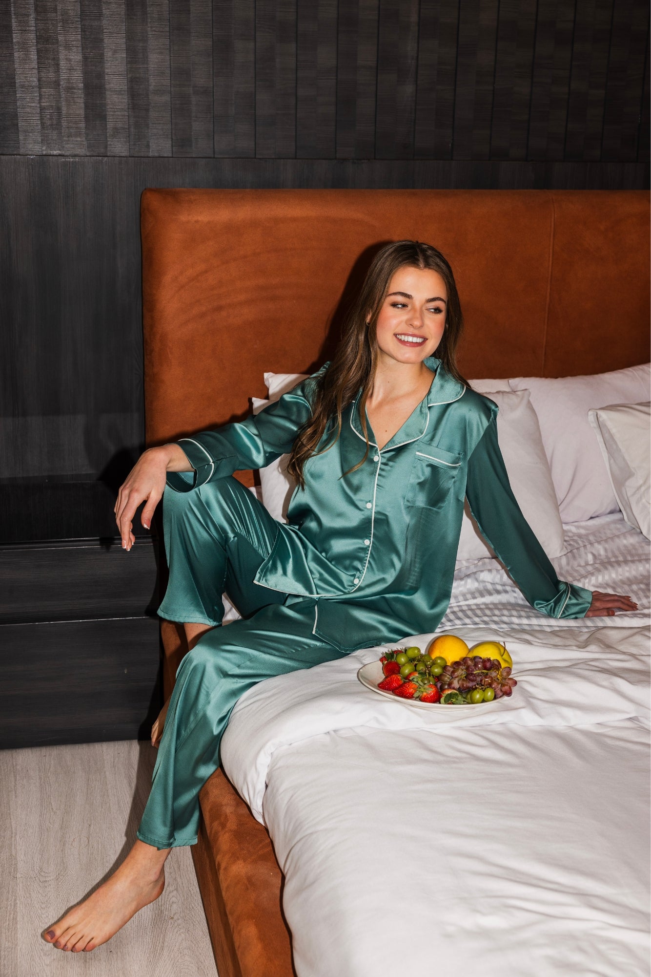 Mint Satin Pajama Set