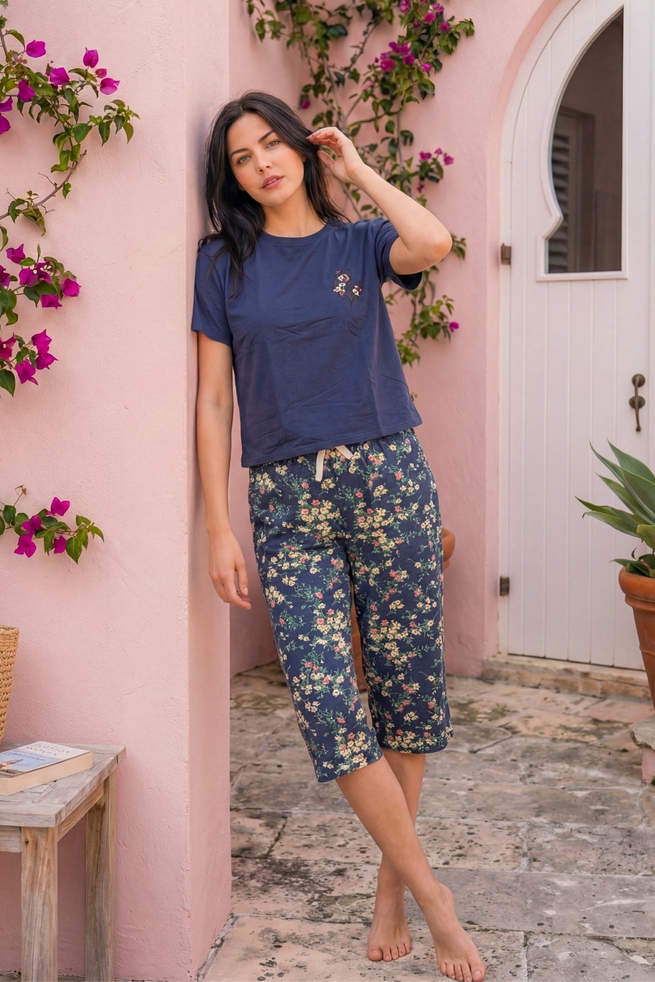 "Navy" Bermuda pajama set